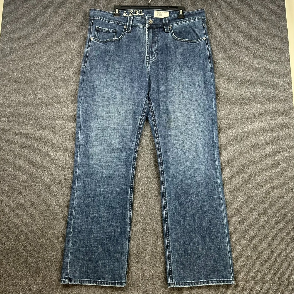 TK Axel Slim Boot Men's Jeans Denim Blue Dark Wash 36x32